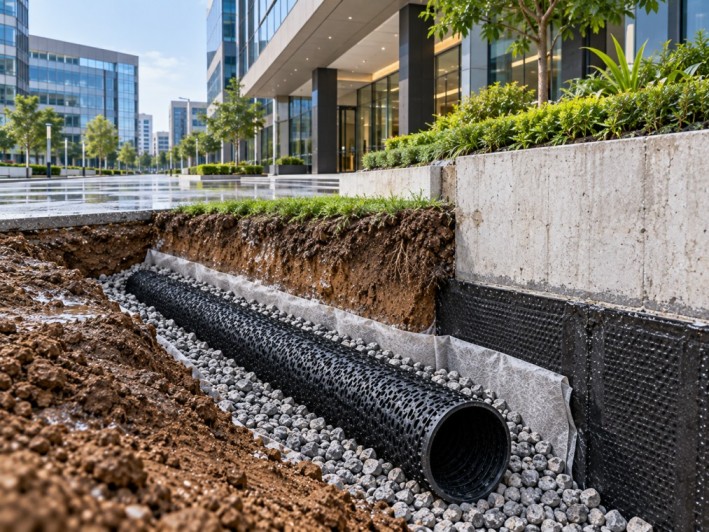 Commercial building underground drainage solutions