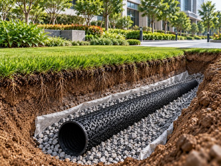 Landscaping and green infrastructure drainage