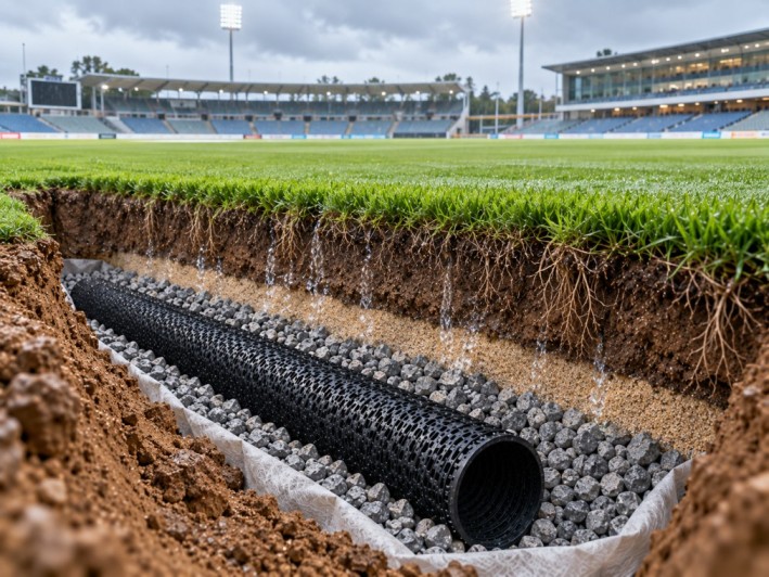 Sports infrastructure drainage solutions