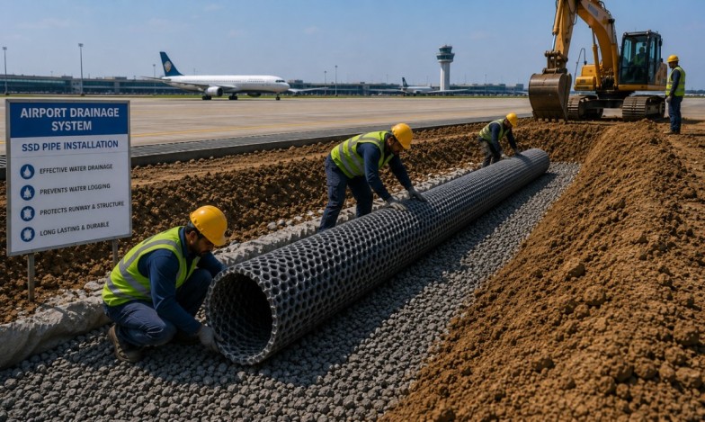 SSD Pipes perforated subsoil drainage pipe for airport infrastructure